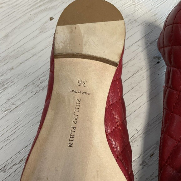 Phillipp Plein GoldJungle Cushioned Red Flat Skull Shoe Size EUR 36 US 5.5 - Picture 16 of 16